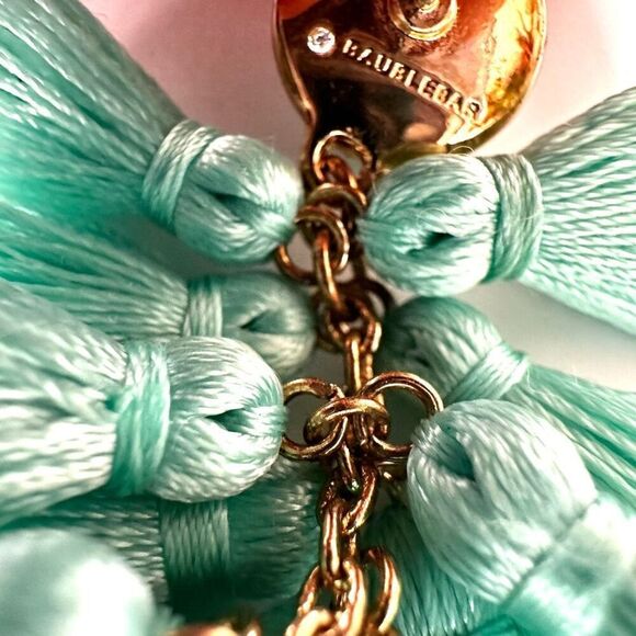 Baublebar blue green  tassel statement earrings - Picture 7 of 8